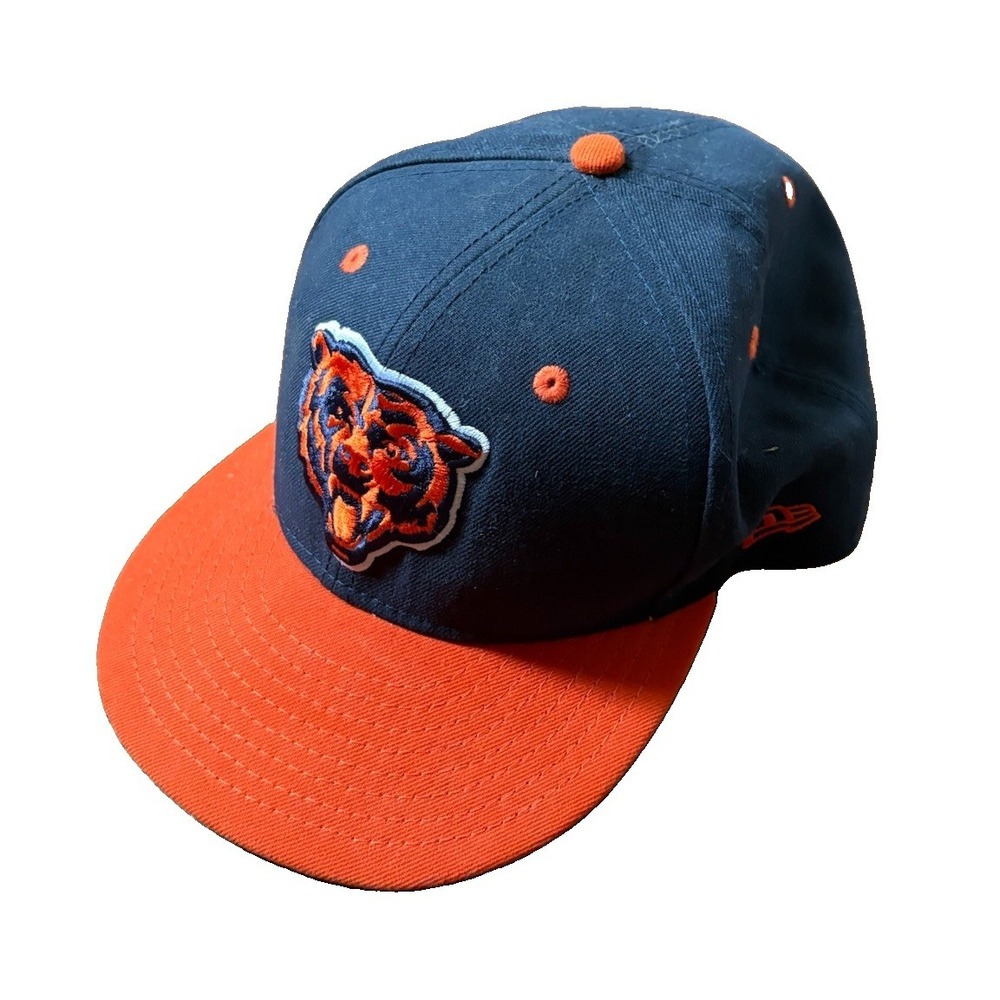 Chicago Bears New Era 59FIFTY Fitted Hat Size 7 5/8 Navy Blue Orange NFL